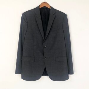 Theory Mens Rodolf Wool Blazer Size 40 Gray Blue Work Business Wedding